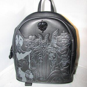 Loungefly Disney Villains Full Cast Black Backpack Used As Is
